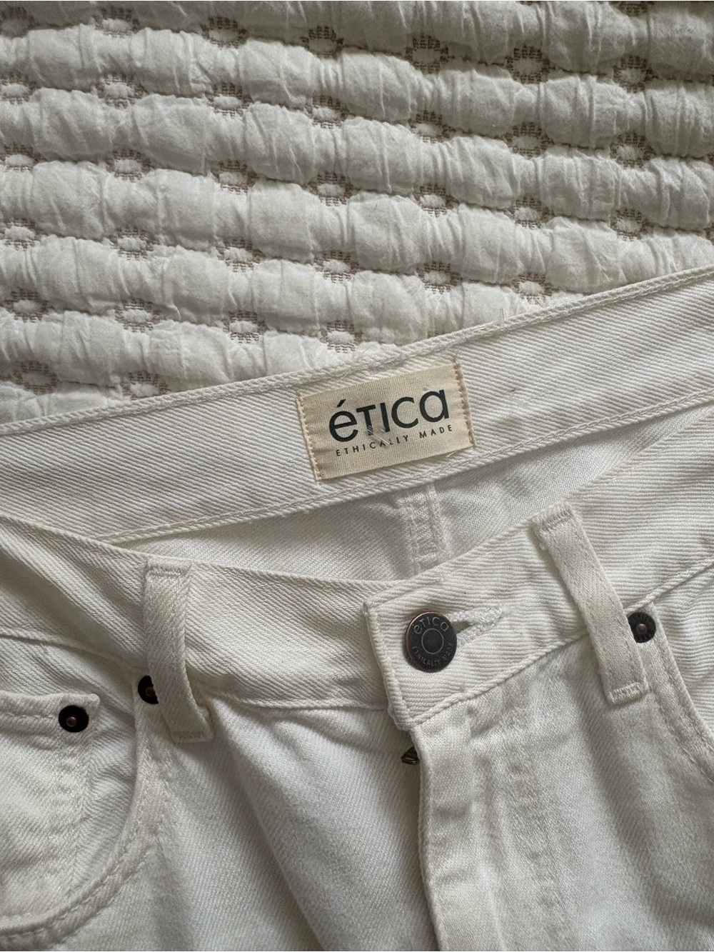 Etica white jeans